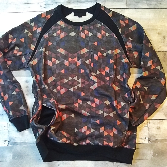 Black Scale Wool & Leather Vest with Matching Sweatshirt - Picture 6 of 8